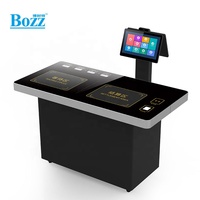 Mostrador de autoservicio Bozz de 15.6 pulgadas todo en uno con doble pantalla, reconocimiento RFID, CPU RK3399, Android 7.1 y 16 GB de almacenamiento
