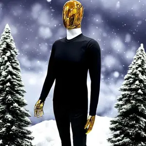 Men's Winter Thermal Long Sleeve <b>Shirt</b> With Round Neck, 100% Cotton Flannel, Breathable Casual Wear For Adults, Laguvar Brand - Product Image 4