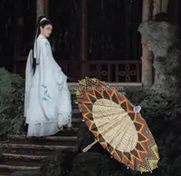 Parapluie personnalisé avec logo, tissage de fleurs colorées éthiopiennes, parapluie avec logo pour les événements et les mariages