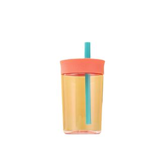 Gobelet à café portable compact en plastique minimaliste de 12 oz, sans BPA, résistant aux hautes températures, avec paille - Product Image 5