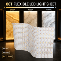 Feuille de rétroéclairage LED en pierre découpable, panneau LED à CRI 90 élevé, tapis lumineux adhésif 3M pour projets intérieurs de luxe en onyx