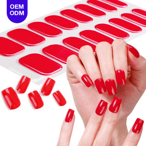 Autocollants pour ongles en gel longs et tendance, couleur unie, surface brillante 3D, sans lampe UV, couleur personnalisée pour cadeau promotionnel - Product Image 3