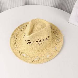 Bán Buôn Mùa Hè Sombrero Bãi Biển Phụ Nữ Người Đàn Ông Fedora Mũ Thanh Lịch Đồng Bằng Mặt Trời Biểu Tượng Tùy Chỉnh Giấy Panama Mũ Rơm - Product Image 5