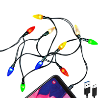 Kabel Pengisi Daya Ponsel Natal Bentuk Pinecone Hijau 1.4M 10LED, Tahan Air IP44, USB untuk Dekorasi Ponsel, Pemasangan Mudah