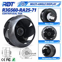 Ventilateur centrifuge de remplacement EC R3G560-RA25-71 à haut débit d'air, écoénergétique, de qualité commerciale, pour système de gestion thermique