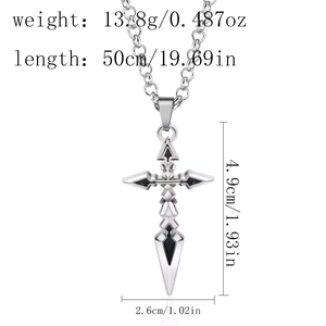 Collier Fate Stay Night, collier avec pendentif croix Fate Zero Saber <span class=keywords><strong>Emiya</strong></span> pour femmes et hommes, accessoires, bijoux manga, cadeau - Product Image 6