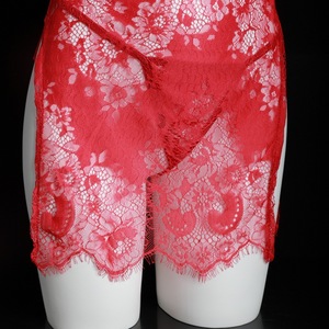 Lemon Story - Camisón Sexy de Encaje Estilo Cheongsam, Transparente, con Aberturas, Lencería Femenina, Disfraz Rojo - Product Image 2