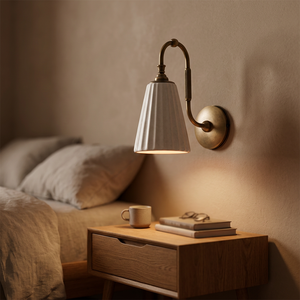 Applique murale cannelée de style français européen, finition noire et dorée, <span class=keywords><strong>lampe</strong></span> murale LED pour chambre à coucher, salon, chevet, couloir - Product Image 1