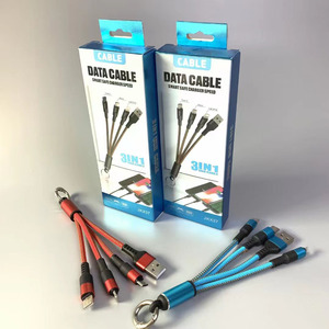 Móc Khóa Cáp USB Truyền Cáp Móc Khóa Logo Tùy Chỉnh Cáp Dữ Liệu Kim Loại Nylon 3 Trong 1 30Cm - Product Image 2