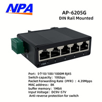Commutateur réseau industriel non géré 5 ports Gigabit avec transmission longue distance, montage sur rail DIN pour la mise en réseau