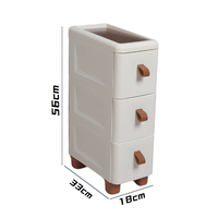 Boîte de rangement en plastique à 3 niveaux de 18 pouces, type tiroir, commode pour la maison, armoire de rangement murale
