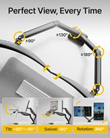 Support de bras pour ordinateur portable à double écran avec base à pince/œillet pour bureau avec support pour ordinateur portable réglable