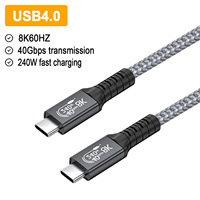 Câble d'extension USB4 Type-C de haute qualité 40 Gbit/s 20 Gbit/s, charge rapide 5A, longueurs variées, en cuivre pur et nylon pour imprimante et ordinateur