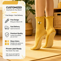 Chaussettes de yoga antidérapantes personnalisées avec logo, design sur mesure, broderie New East, chaussettes de Pilates personnalisées
