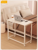 Bureau pliable de haute qualité, petit, pour le sol, multifonctionnel, simple, en panneau de densité et support en fer, table de bureau pour ordinateur