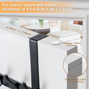 No Drilled <b>Over</b> <b>Door</b> Coat Hanger <b>Over</b> <b>the</b> <b>Door</b> Towel Rack with 6 <b>Hooks</b> for Hanging Coats - Product Image 4