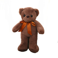 Ensemble de jouets en peluche ours en peluche géants et doux, avec nœud en ruban personnalisé, couleurs variées, motif empreinte de patte et oreiller