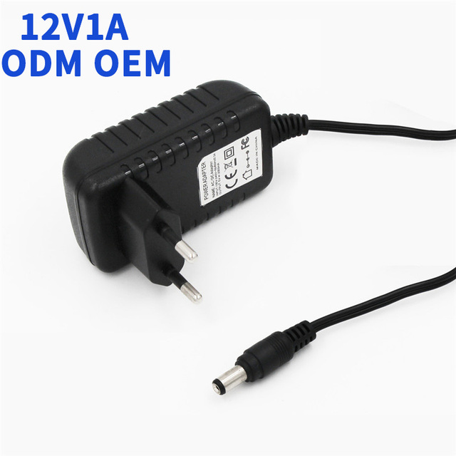 Power Adapter EU 12V 0.5A 1A 2A DC, 12W Switching Power Supply for CCTV Camera, DVD Player, EVD, LCD Monitor