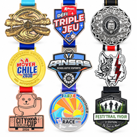 Médailles sportives personnalisées avec logo couleur sur mesure pour les événements de football, course à pied, natation et athlétisme