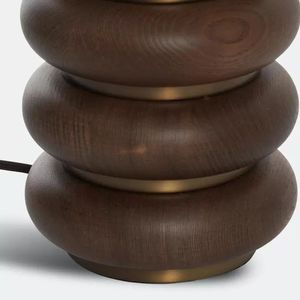 Lampe de table moderne de luxe léger en bois massif avec abat-jour en tissu, LED à intensité variable pour hôtel, salon, canapé, bureau - Product Image 5