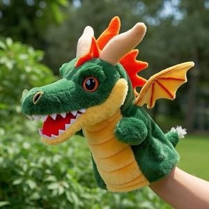 Marioneta de peluche de dragón personalizada, marioneta de mano de animales de peluche hecha a mano, marioneta de animales para juegos creativos y narración de cuentos - Product Image 5