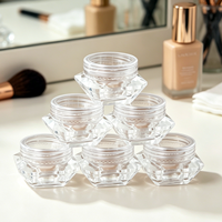 Boîte à crème en plastique PS transparente, flacon cosmétique portable de voyage, récipient vide pour crème pour le visage et pommade pour les soins de la peau