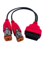 Cable divisor en Y OBD II de alta resistencia para camiones, de OBD16 a conector Deutsch 4+6, para diagnóstico y programación de motores diésel