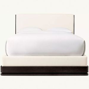 Lit à panneaux pour chambre à coucher, luxe discret, cadre de lit en bois pour intérieur - Product Image 4