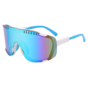 Oversized Cycling Sunglasses 9929 Polarized UV400 Protection <b>White</b> <b>Frame</b> Outdoor Sports Fishing Sun Protection - Product Image 1