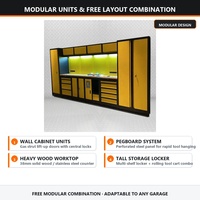 Armoires d'Atelier et de Garage en Acier, Boîtes à Outils et Meubles de Rangement, Grand Cabinet à Outils Combiné, Établi de Garage/Mobilier Métallique