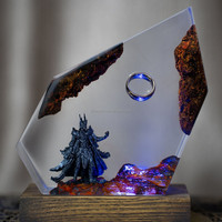 Lampe en résine artisanale créative lampe en résine en bois plongeur requin méduse veilleuse faite à la main meilleurs cadeaux