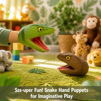 Títere de Mano de Serpiente de PVC Suave y Flexible para Niños, Títere de Animal Adorable para Juego de Roles, Narración de Cuentos, Juguetes Imaginativos para Niños