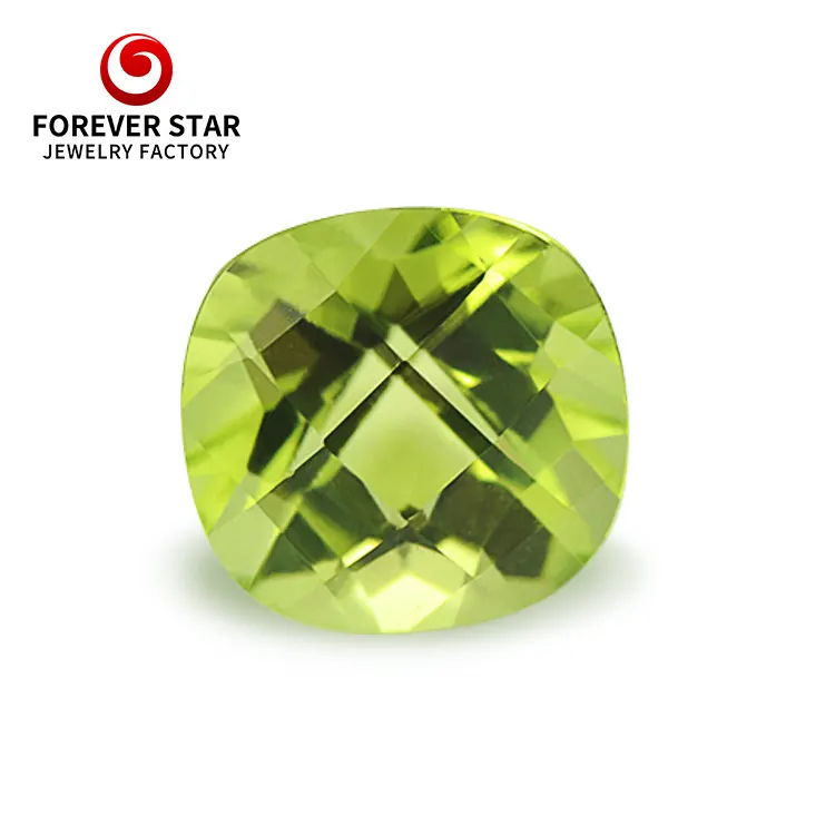 Wholesale Genuine Natural Stone Peridot Various Sizes Loose Gemstone 6*6mm Checker Cut