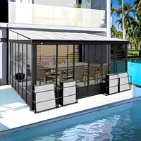 Véranda d'hiver moderne en aluminium et verre transparent, écologique, à prix de gros, pour maison, bureau et extérieur