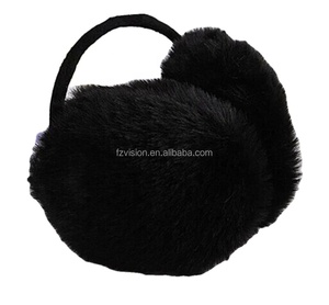 Solid Black <strong>White</strong> Color Unisex Warm Faux Furry Winter Outdoor <strong>Earmuffs</strong> Winter Comfortable Ear Warmer Kids Adult Cute <strong>Earmuff</strong> - Product Image 1