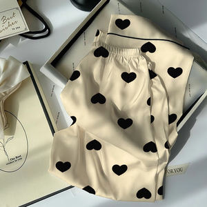 仿真真丝睡袍春夏新款简约心高档长袖居家服套装批发 - Product Image 6