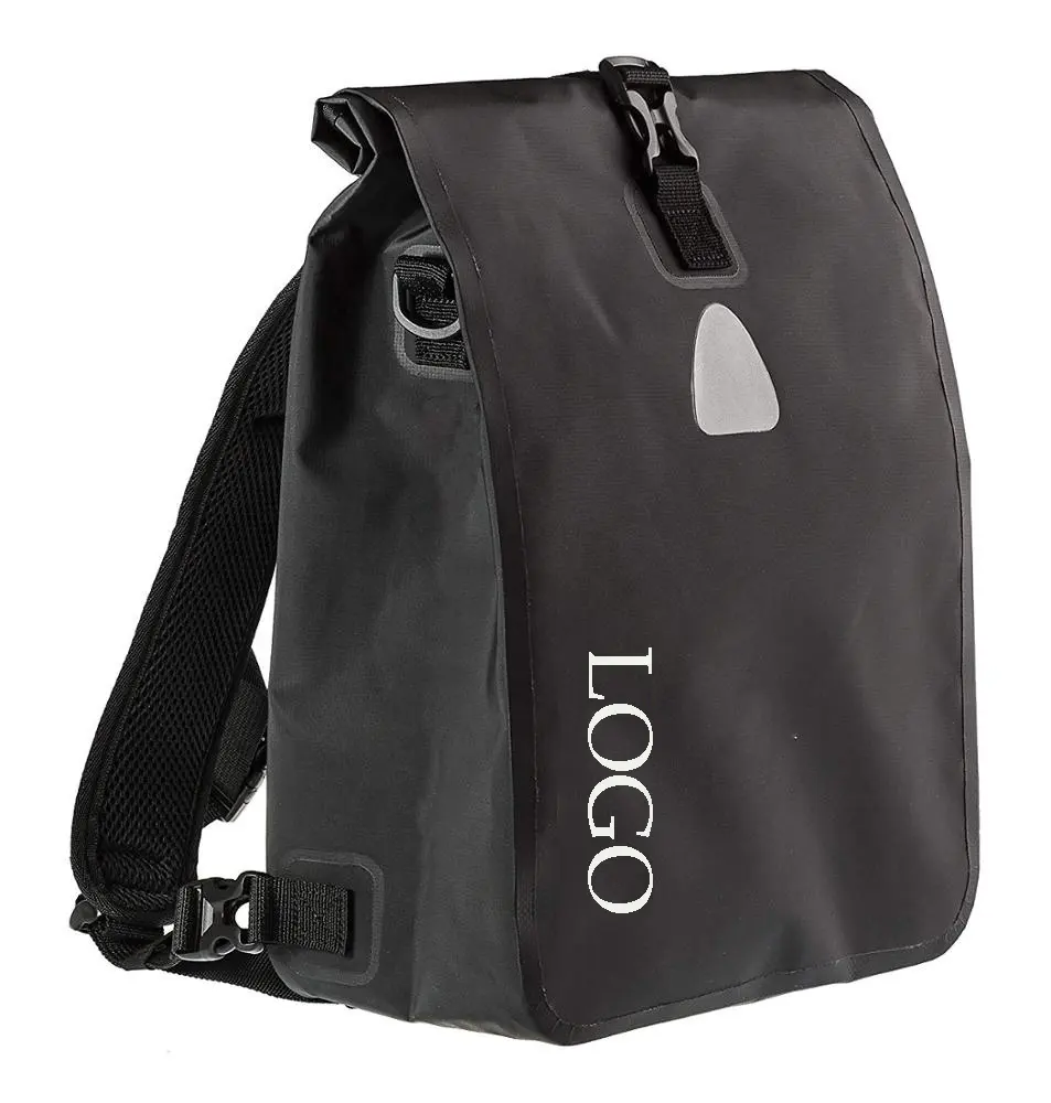Custom PVC tarpaulin high frequency bicycle travelling double pannier bag Make your own logo durable waterproof cycling bike bag