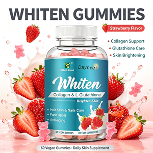 Gomitas Veganas con Sabor a Fresa, Blanqueadoras, con Glutatión, Colágeno, Péptidos, Vitamina C y E, Suplemento Dietético para Aclarar la Piel - Product Image 1