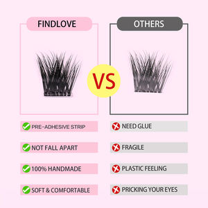 DIY手作りカシミアクラスターラッシュエクステンションキットプレスオンプレスオンラッシュ、接着剤なし - Product Image 4