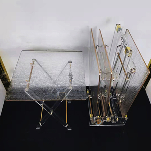 2022 venta al por mayor de fábrica de diseño moderno plegable acrílico mesa de centro redonda para sala de estar muebles para el hogar - Product Image 5