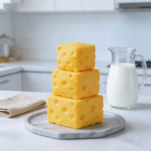 Bloc de fromage réaliste anti-stress, jouet de farce en TPR durable non comestible pour amis de 14 ans et plus, stock disponible - Product Image 3