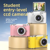 Appareil photo numérique 4K haute résolution, selfies, téléchargement direct sur smartphones, CCD rétro, photographie de voyage pour étudiants, écran 2"-3"