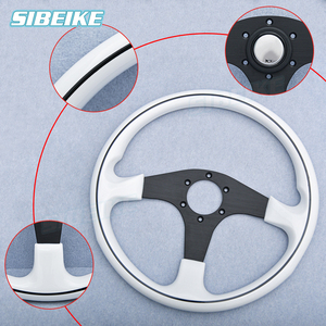 Sibeike 14 pouces <span class=keywords><strong>Volant</strong></span> universel de rechange ABS Blanc Sports Racing <span class=keywords><strong>Tuning</strong></span> <span class=keywords><strong>Volant</strong></span> - Product Image 4