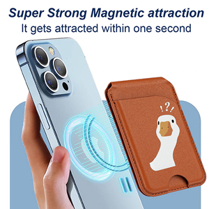 Porte-cartes en cuir PU personnalisé, portefeuille <span class=keywords><strong>MagSafe</strong></span> avec support de téléphone portable, support de téléphone, portefeuilles de créateurs pour hommes - Product Image 4