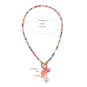 Collier à fermoir étoile <span class=keywords><strong>de</strong></span> mer, style bohème, perles colorées, collier ras du <span class=keywords><strong>cou</strong></span> hawaïen pour l'été, la plage et le bord <span class=keywords><strong>de</strong></span> mer, pour femmes et hommes - Product Image 3