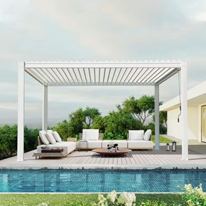 Pergola modulaire Anyhoo 12x12 en aluminium à persiennes pour terrasse <span class=keywords><strong>de</strong></span> piscine, résistante aux intempéries, avec revêtement poudré, éco-responsable, pavillon <span class=keywords><strong>de</strong></span> piscine - Product Image 1