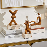 Sculpture de bureau minimaliste en alliage de rouille avec installation autocollante, 100 % faite à la main, décoration intérieure pour salon