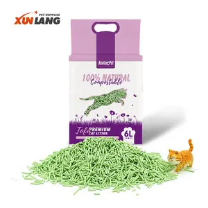 China manufacturer 100% biodegradable and plain washable tofu cat litter Eco-friendly easy clean tofu Cat Litter sand