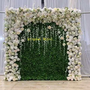 Offre Spéciale herbe verte artificielle mur plante verte toile de fond pour décor de fête artificielle mariage dos gouttes