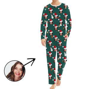 Unisex Thuis Loungewear Pyjama Set Volledige Print Op Rechter Schouder Elastische Taille Sluiting Voor Zomer Herfst En Lente-Moq 2 Stuks - Product Image 2